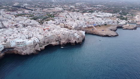 aerial view of polignano a mare and adriatic sea in bari, apulia, italy