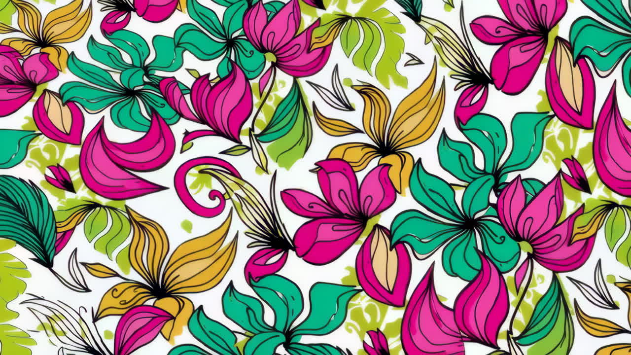 Vibrant Tropical Floral Pattern
