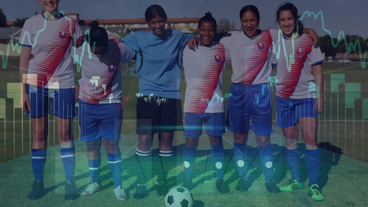 Animation of data processing over diverse football players