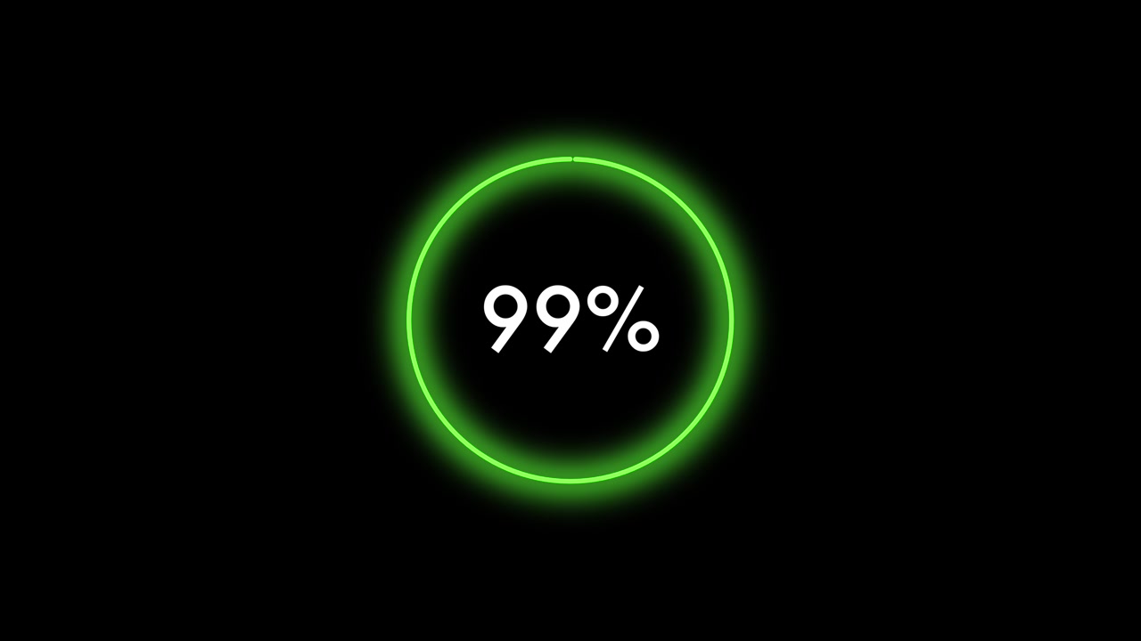 Percentage Ring Loading Animation with Red Progress Circle on Black Background