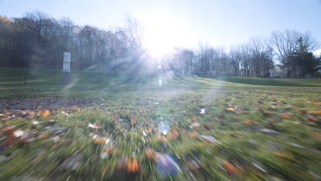 Moving-shots-of-the-surroundings-of-the-Mount-Royal-in-autumn-in-Montreal,-Quebec,-Canada