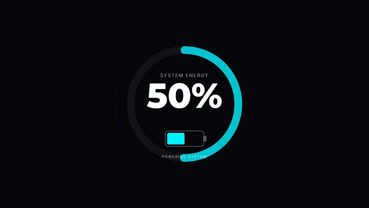 Animazione barra di progresso caricamento energia sistema digitale