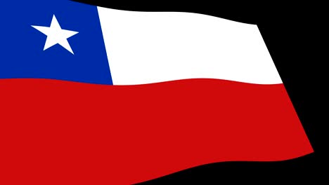 the chile flag slow waving in perspective, animation 4k footage