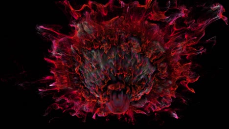 isolated thick red smoke rising to the ceiling