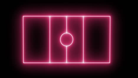 animation of red neon sports stadium on black background