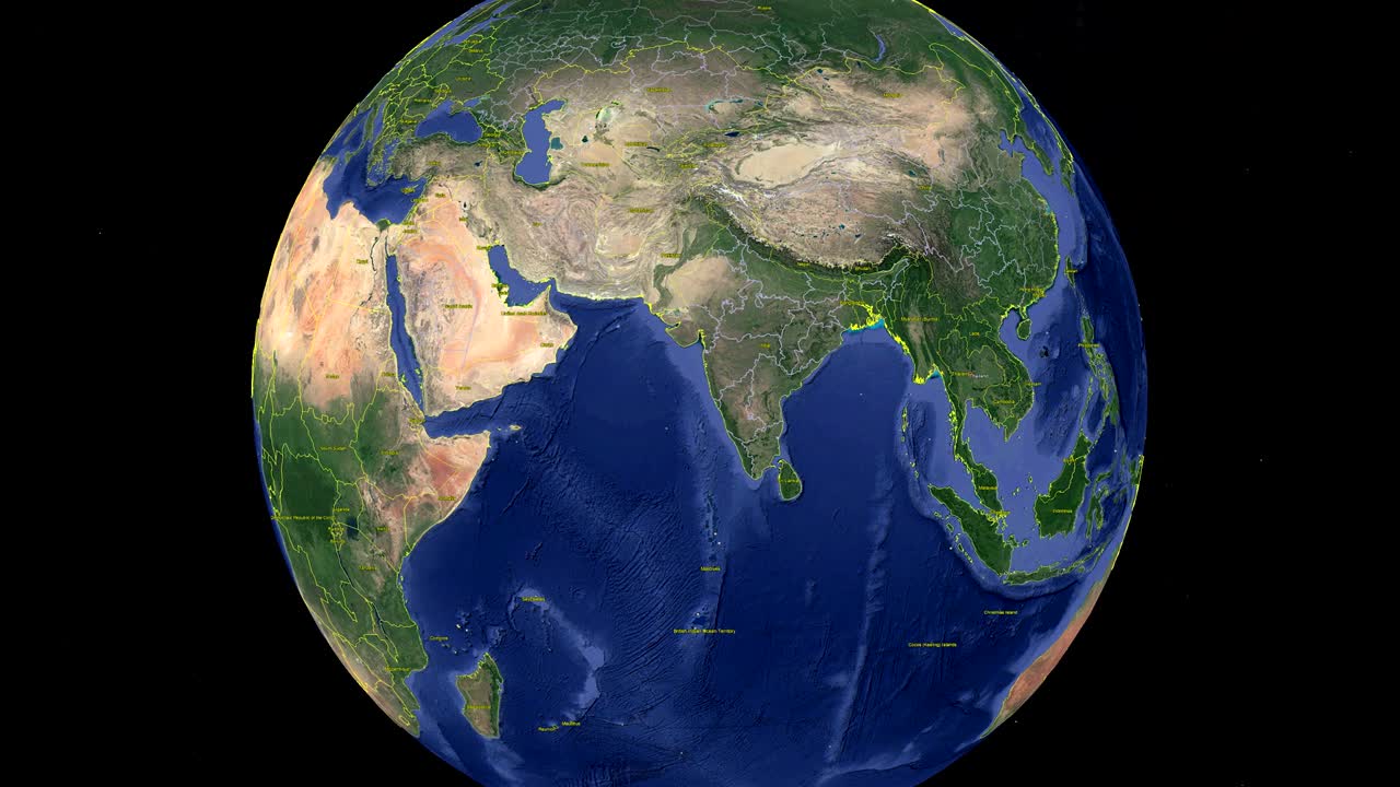 tailandia con bandera. tierra 3d en el espacio - zoom en tailandia exterior