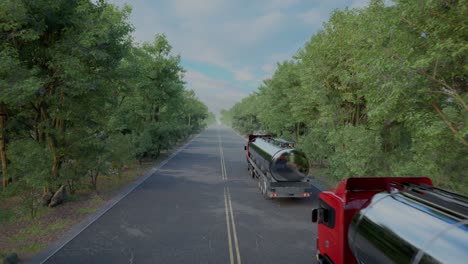 tanker truck on a country road