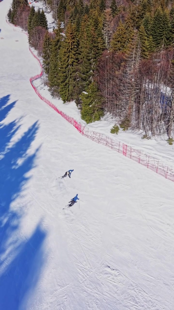 Skiing in the Carpathians Mountains of Bulgaria during winter season