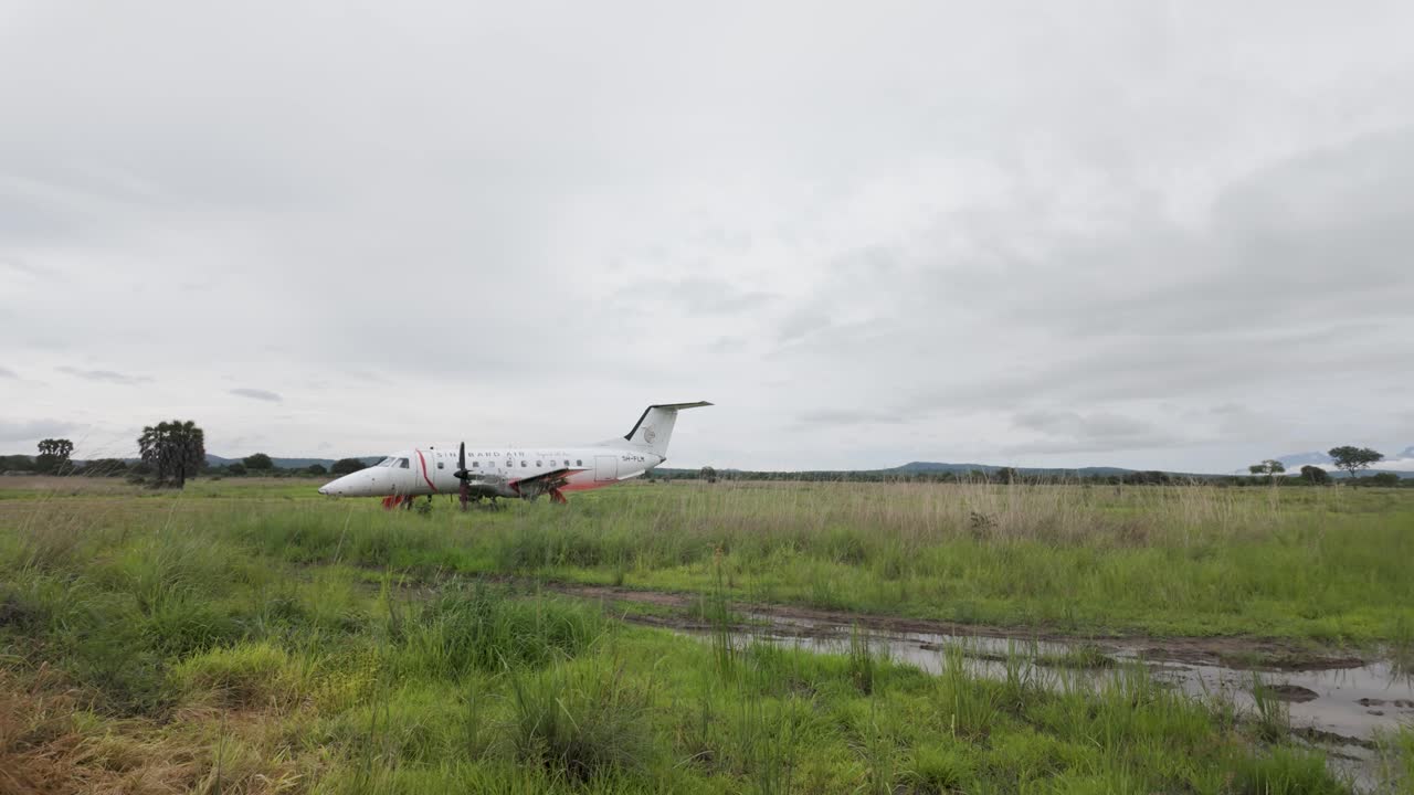 Unity Zanzibar E120 Aircraft After The Crash Left At Kikoboga, Tanzania. - wide shot