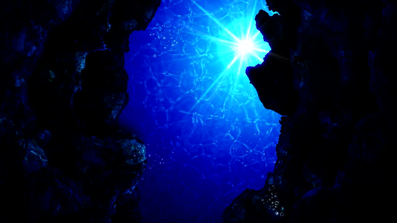 Dive in the Ocean, Undersea Diving, Loop Animation,