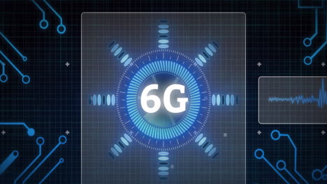 Animation-Eines-6g-Textbanners-über-Rotierenden-Scanner--Und-Mikroprozessorverbindungen