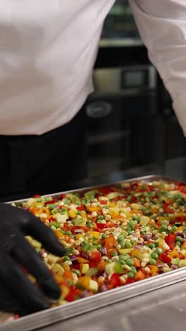 chef preparing mixed vegetables