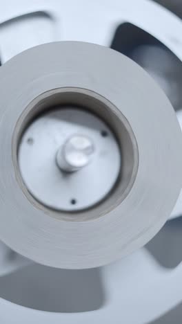close-up of a rotating industrial reel