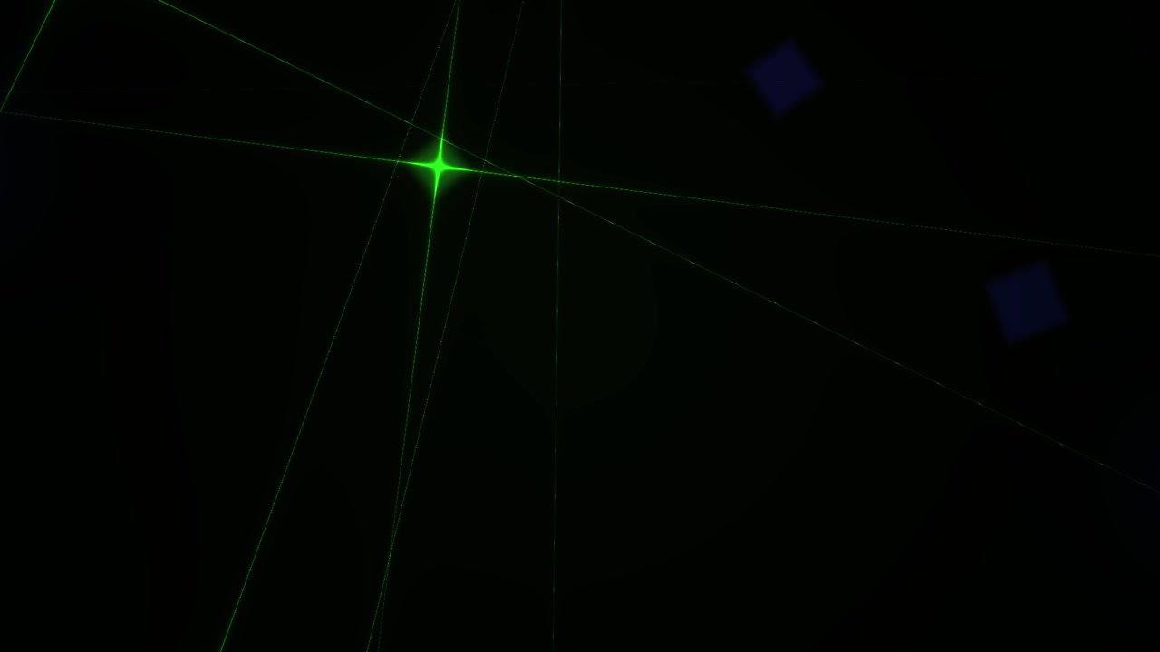 Sfondo animato astratto con forme geometriche fluttuanti e raggi laser