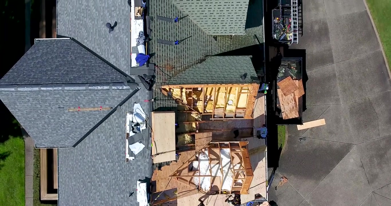 Aerial roofing installation with drone