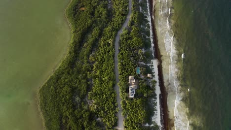 Aerial-shot-of-beautiful-Coastlines,-tilting-up