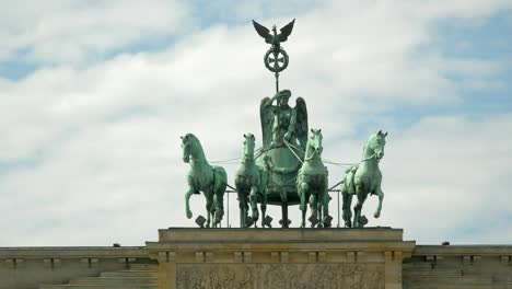 close-up view of the brandenburg gate monument