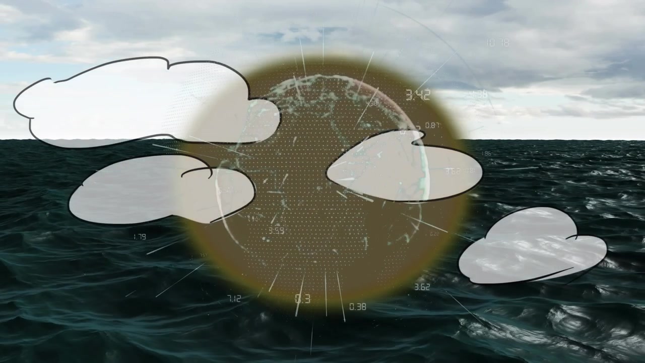 Animation af globus med forbindelsesnetværk over et landskab.