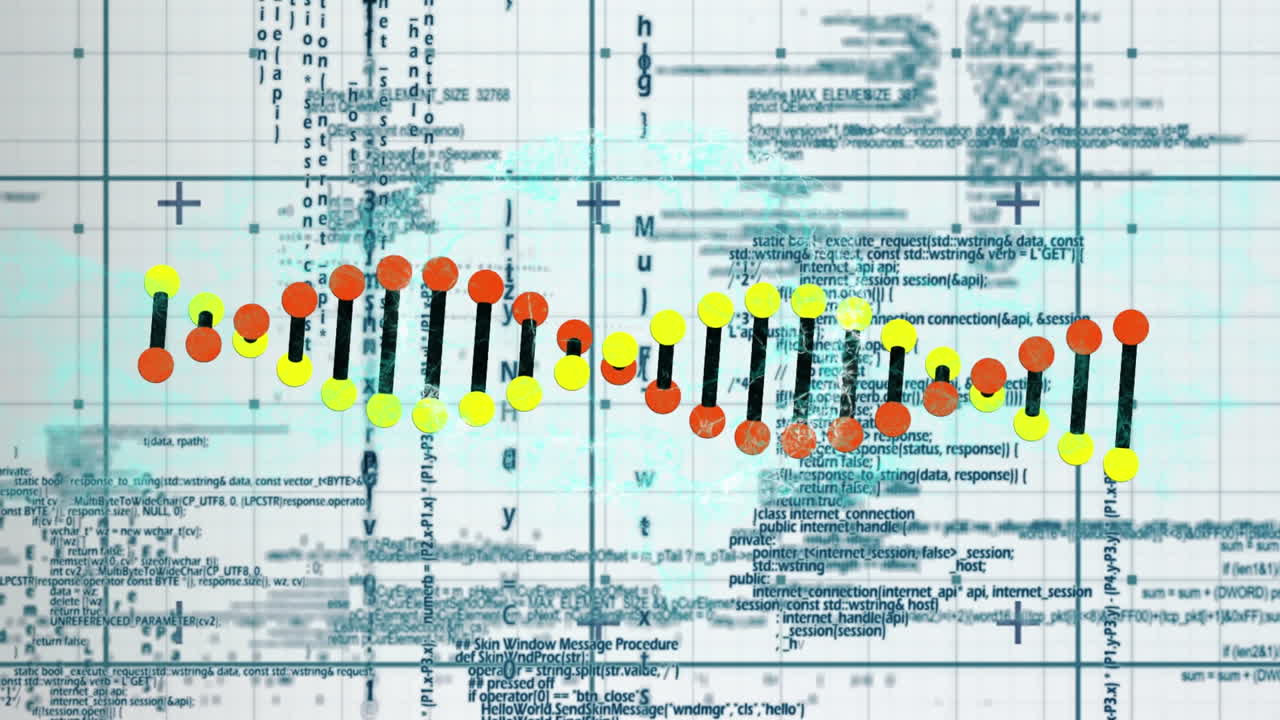Animation of dna strand over data processing