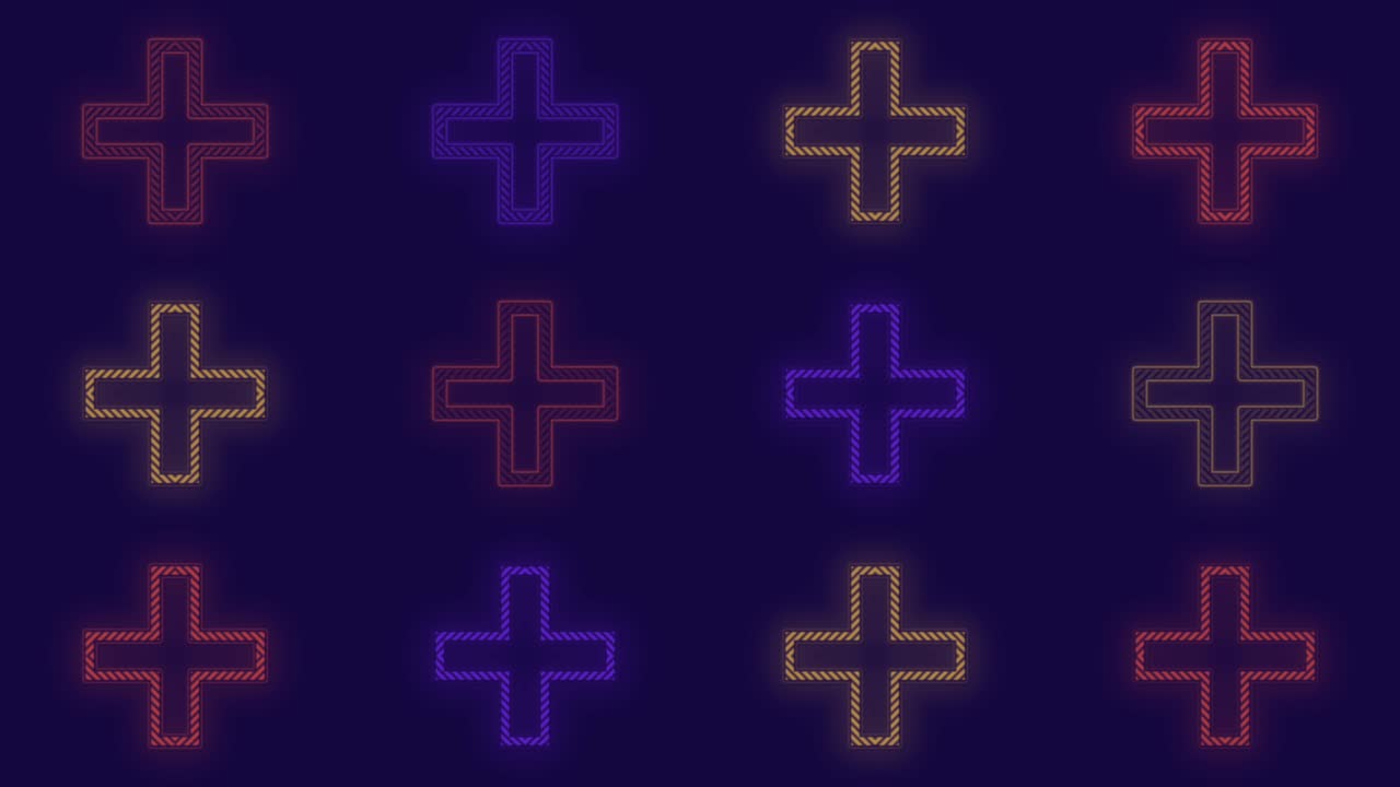 新光彩彩色十字架圖案在第 1 排