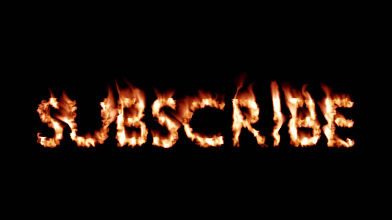 suscribirse texto caliente marca de marca de hierro suscriptor metal ardiente calor llamas 4k