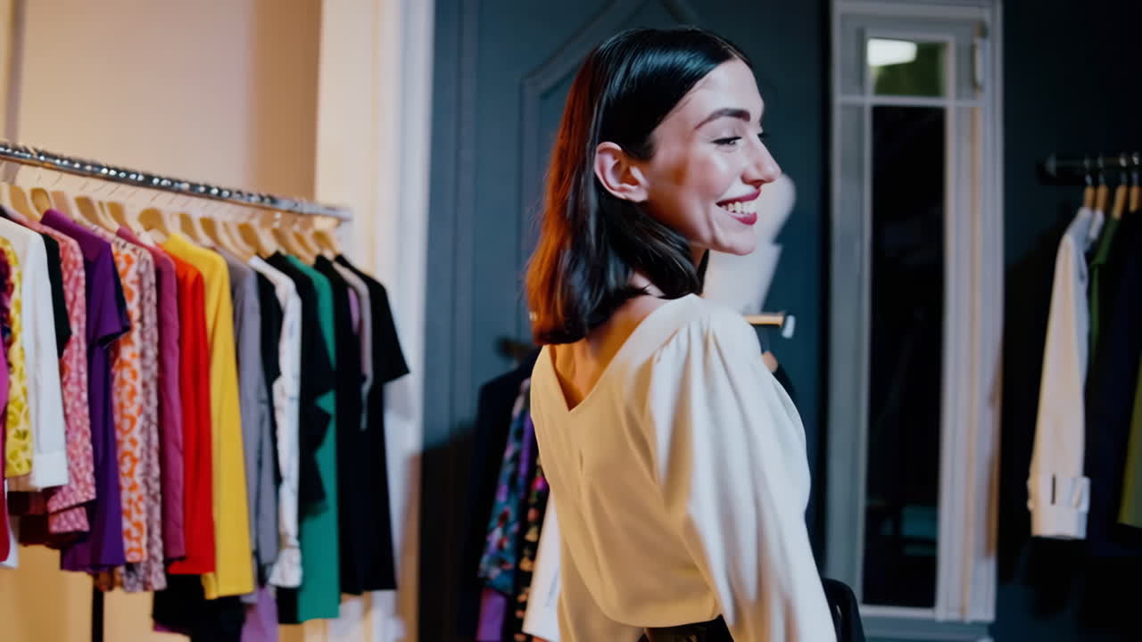 Woman Shopping in a Fashion Boutique