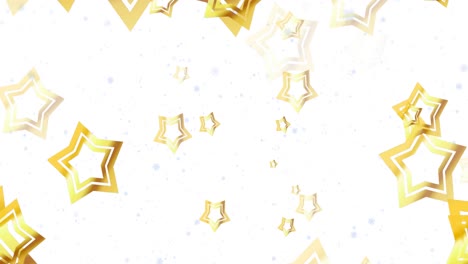 animation of gold stars moving over white background