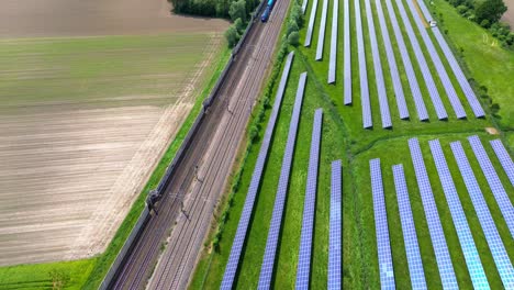 solar panel farm arial drone 4k