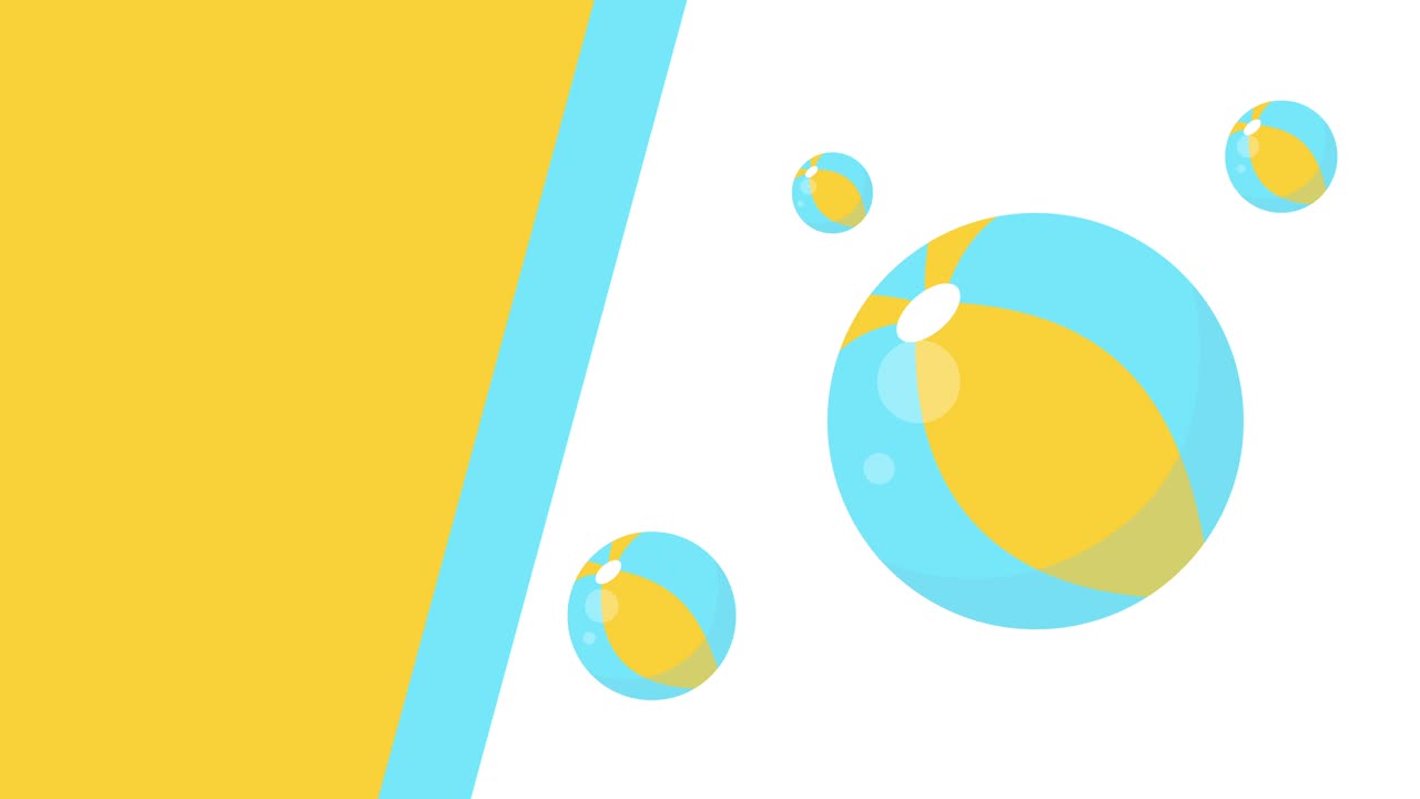 만화 해변 공 아이콘의 4k 비디오