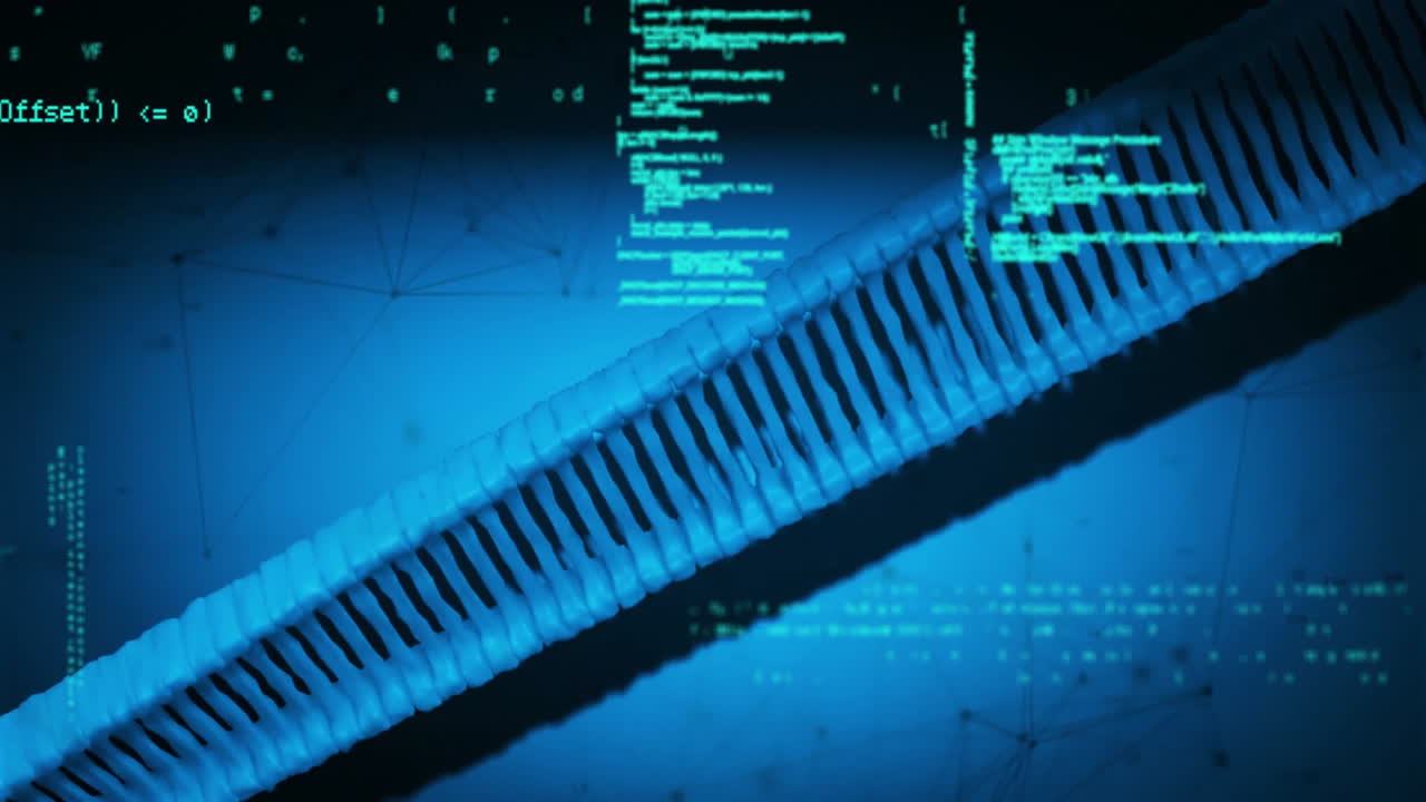 Animation of data processing over dna strands