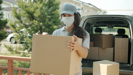 woman delivering boxes