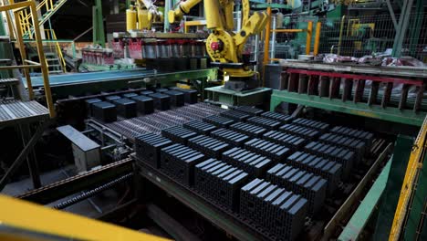 automated brick production line in a factory