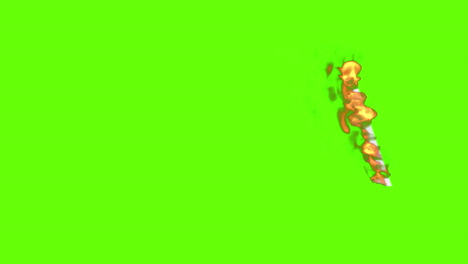 chad 500 franc bill burning on green screen