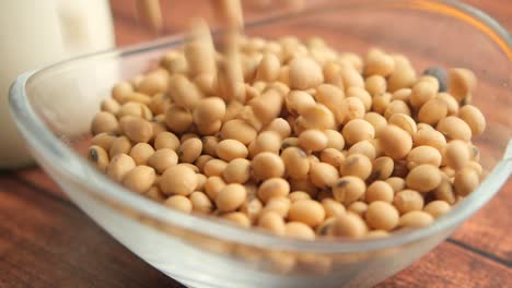 soybeans in a glass bowl