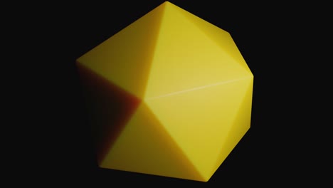 yellow polyhedron on black background