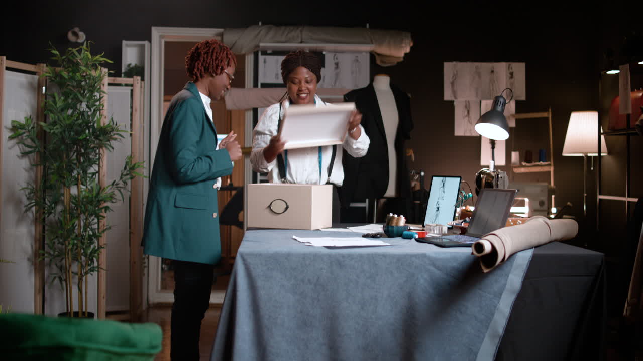 Professional people at the tailor shop