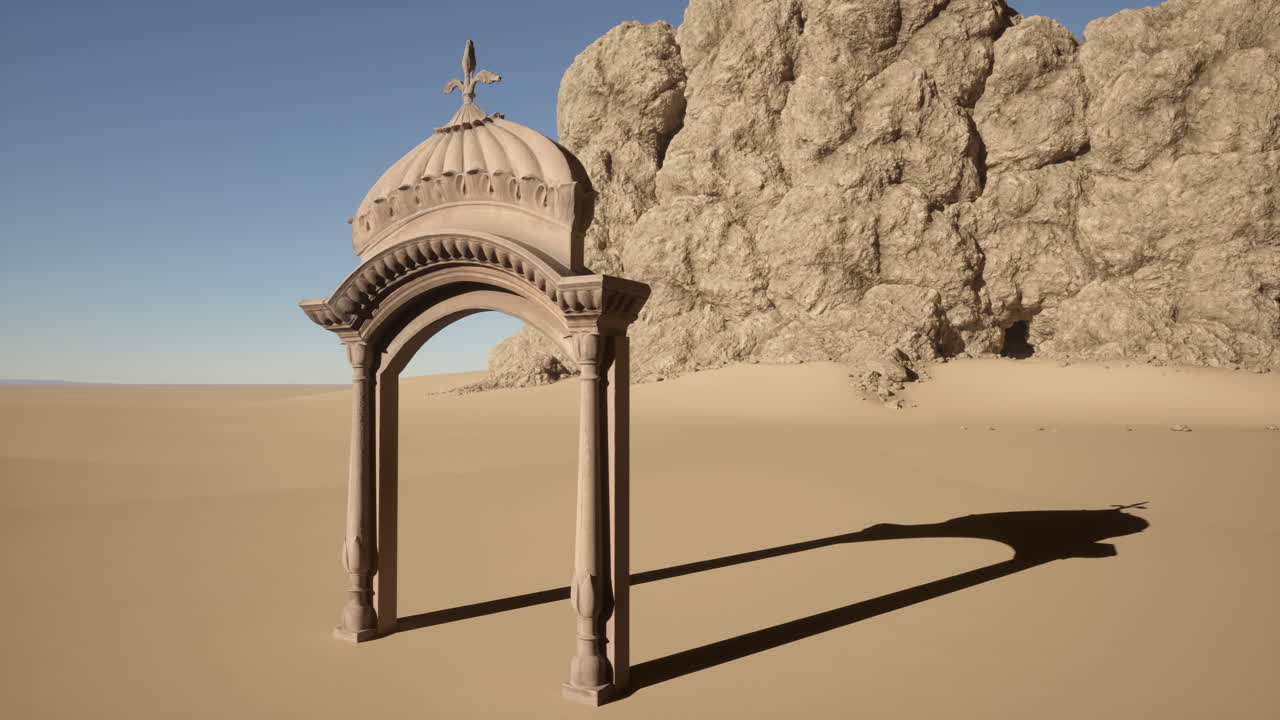 사막 풍경 에 있는 돌 의 아치