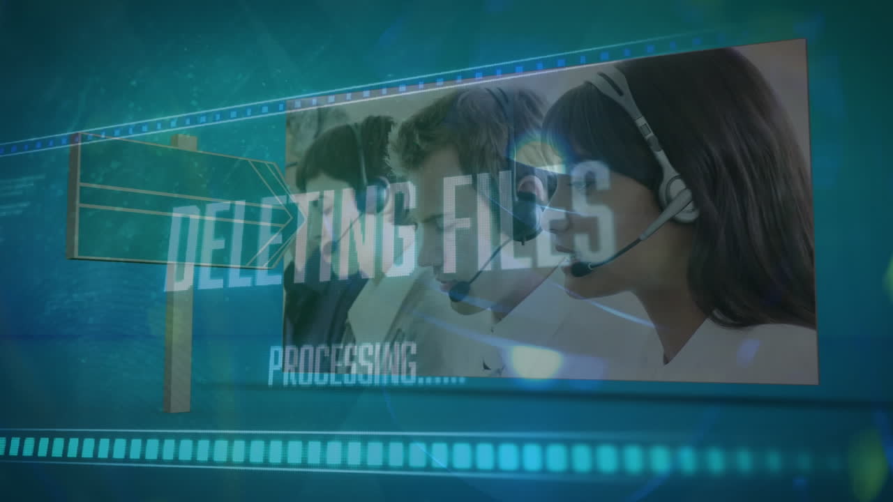 사무실에서 다양한 비즈니스 사람들에 대한 데이터 처리의 애니메이션