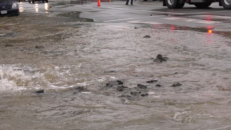 street flooding closes road