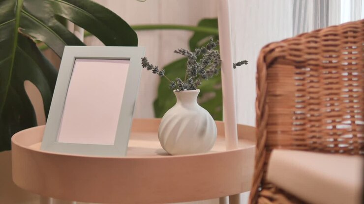 Indoor Decor with Plants and Picture Frame