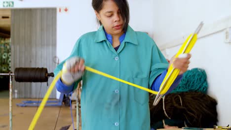 worker working in rope making industry 4k