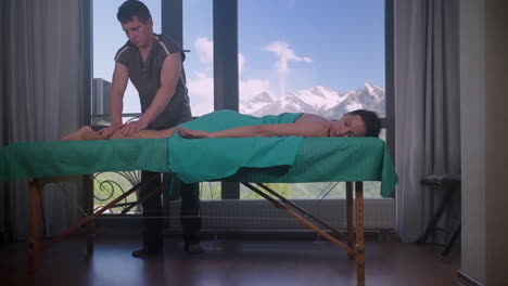 massage session with scenic view