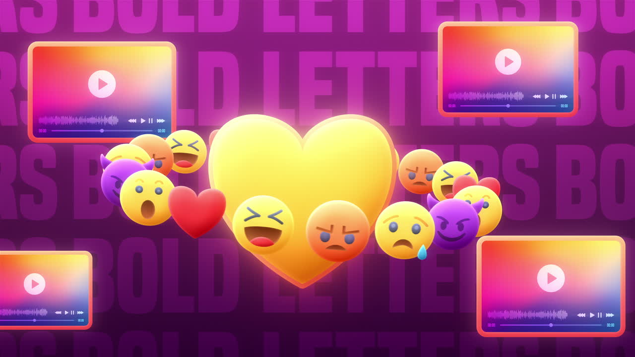 Digital Heart Emojis Network