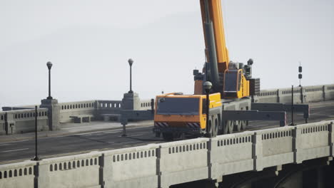 construction crane on a bridge