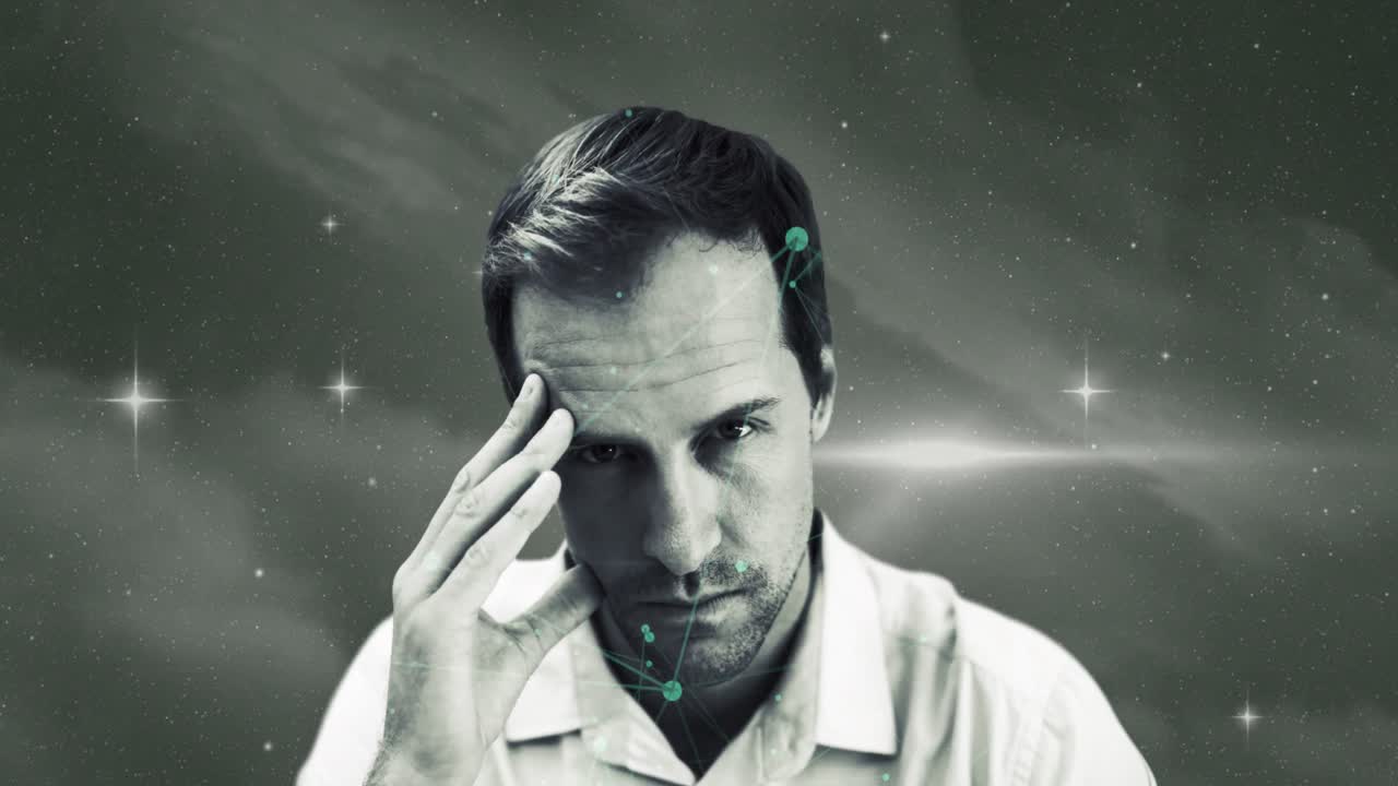 배경에서 공간에 대한 사람에 대한 연결 네트워크