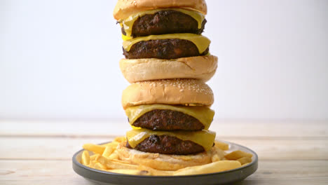 hamburger or beef burgers with cheese - unhealthy food style