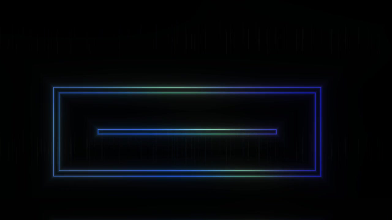Animated Neon Rectangle Frame with Pulsating Gradient Colors