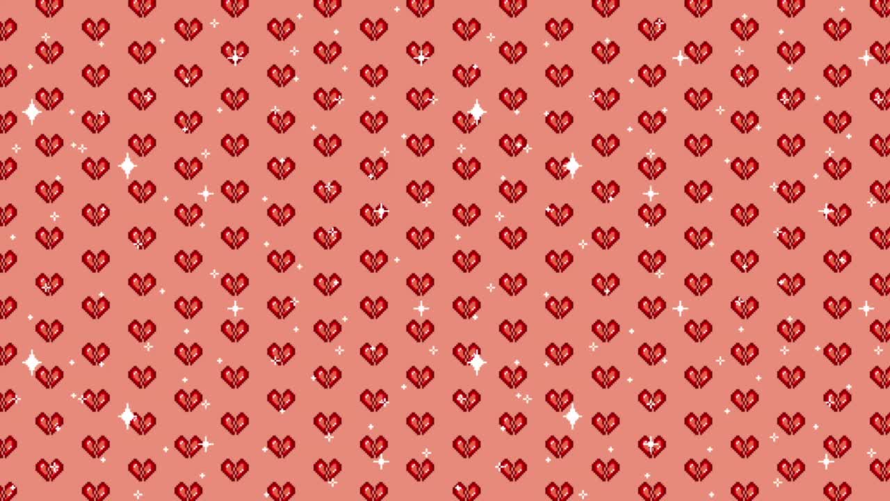 Pixel Art Heart Pattern