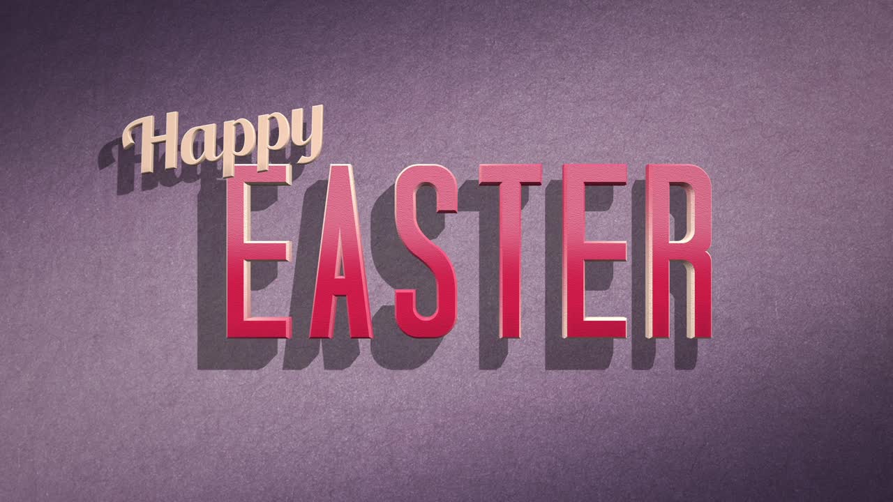Testo retrò "Buona Pasqua" su texture vintage viola in stile anni '80