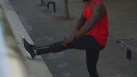man exercising in an urban setting